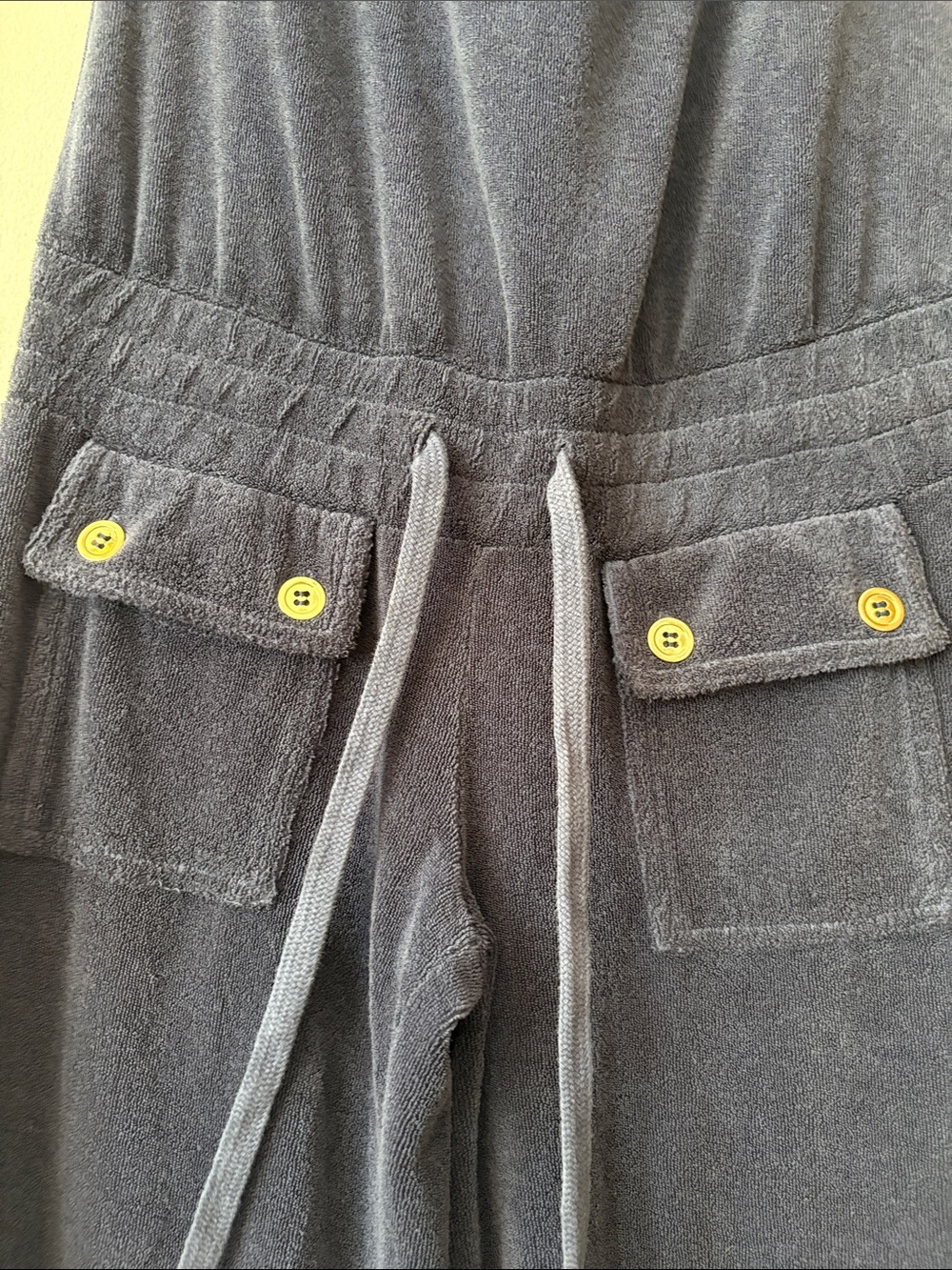 Juicy Couture Y2K Vintage Terry Cloth Navy Wide-Leg Romper - Picture 4 of 15